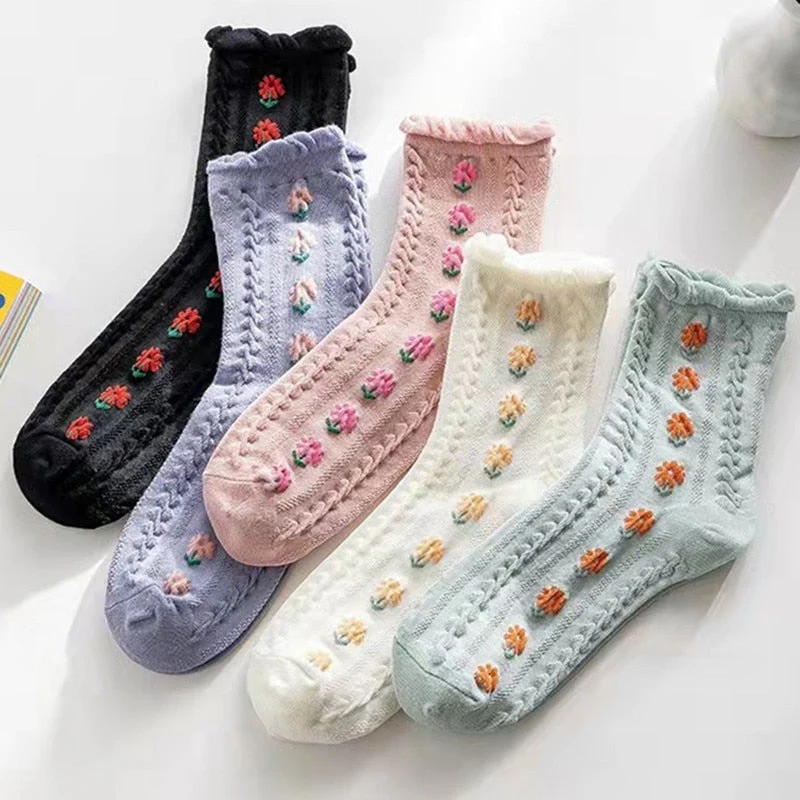 Pink Vintage Floral Sock Set - Image 32