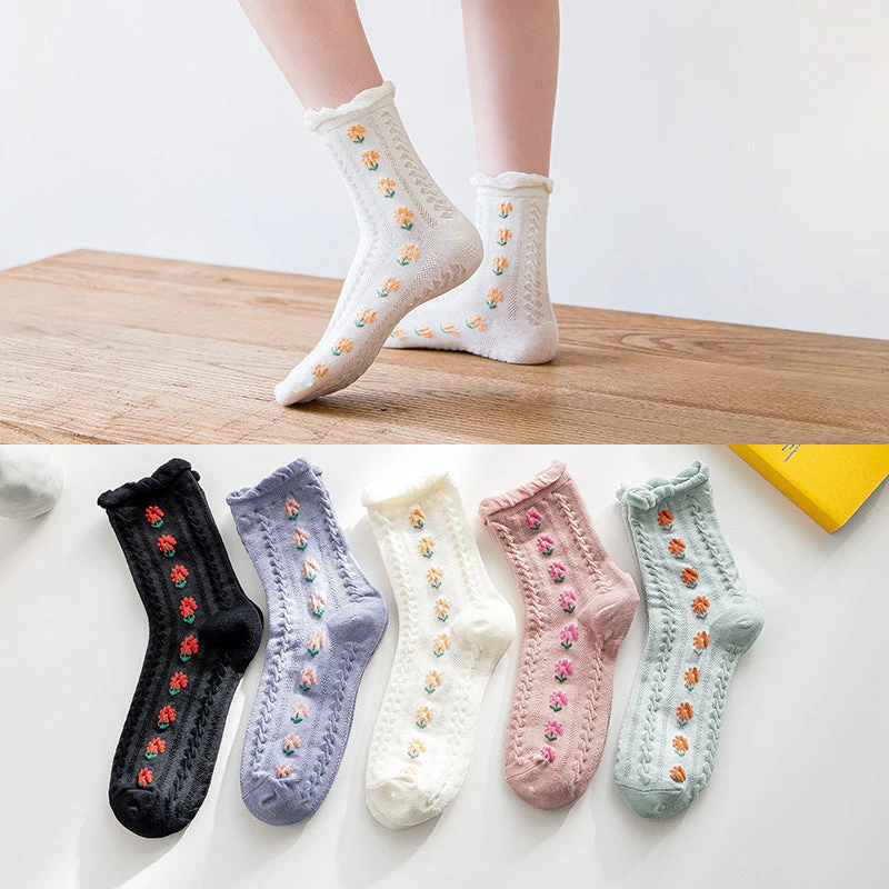 Pink Vintage Floral Sock Set - Image 38