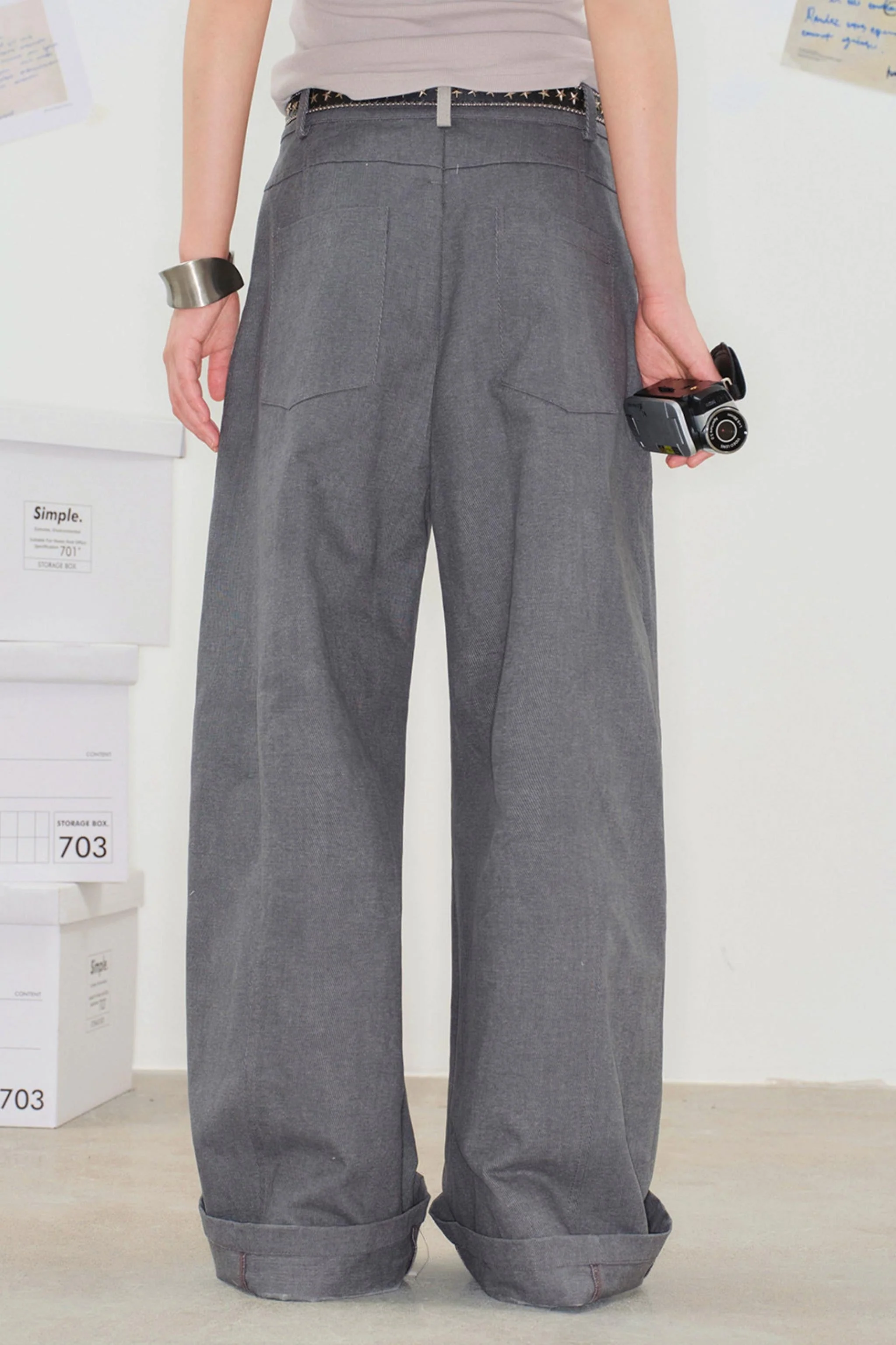 Pixel Patchwork Denim Pants - Image 5