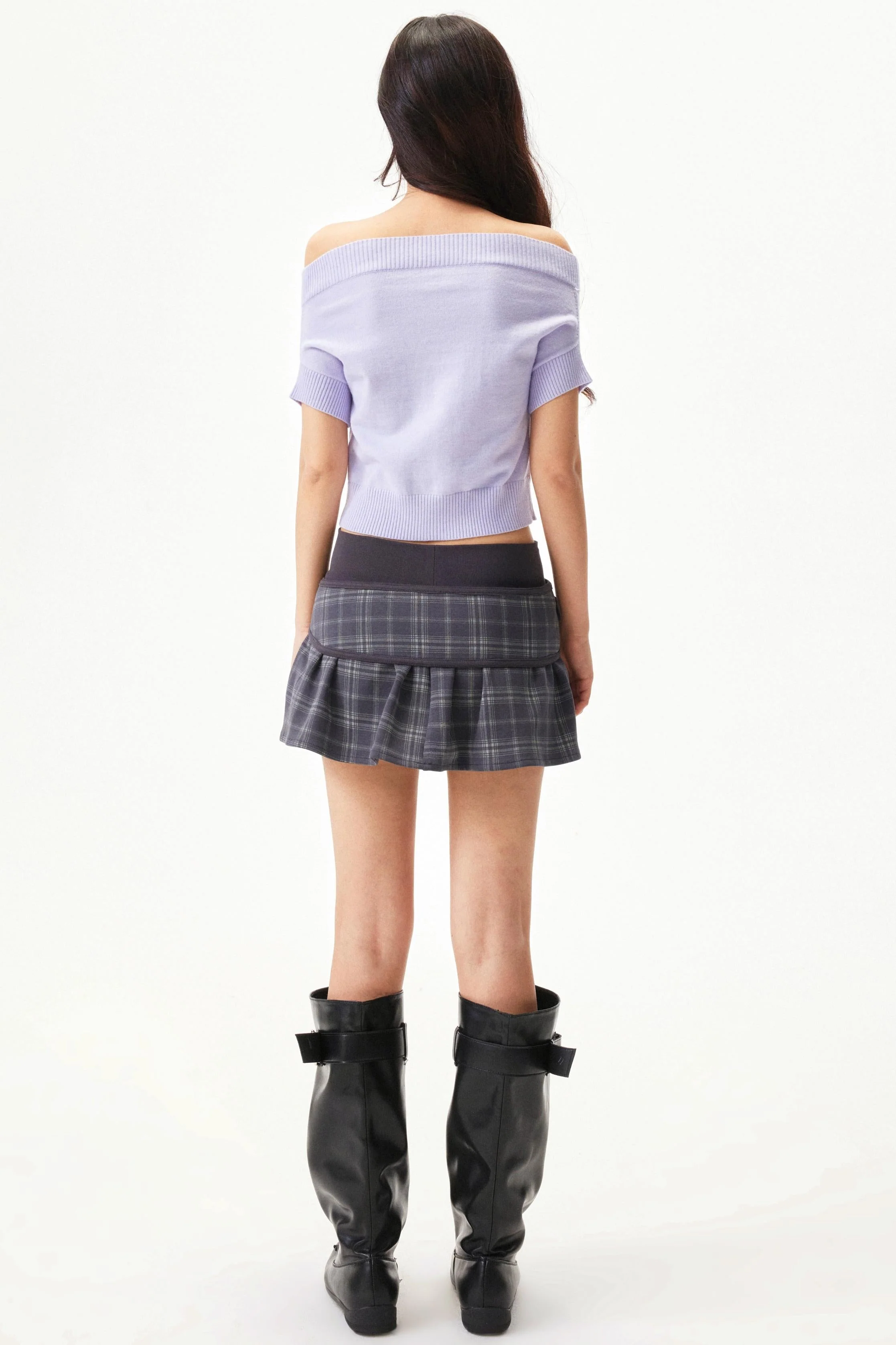 Plaid A-line Short Skirt - Image 5