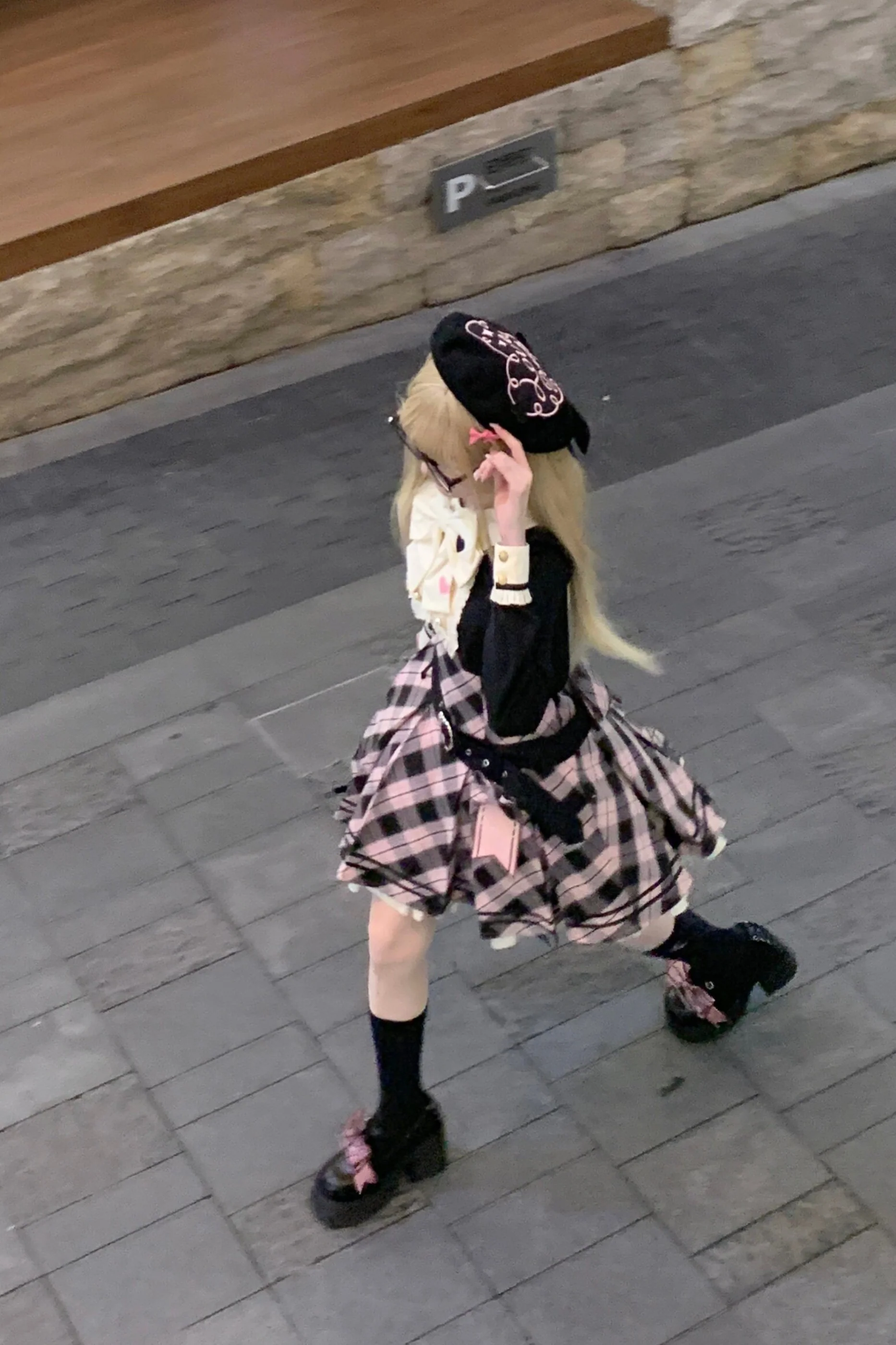 Check Sweet College Faux Two-Piece Dress + Beret - Image 15