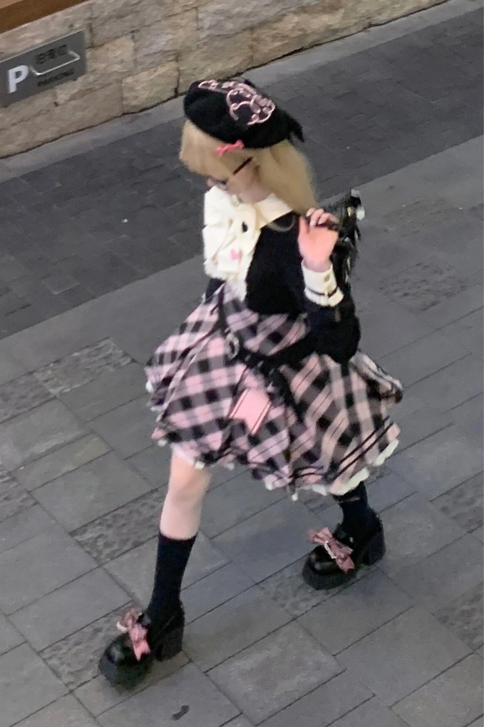 Check Sweet College Faux Two-Piece Dress + Beret - Image 16