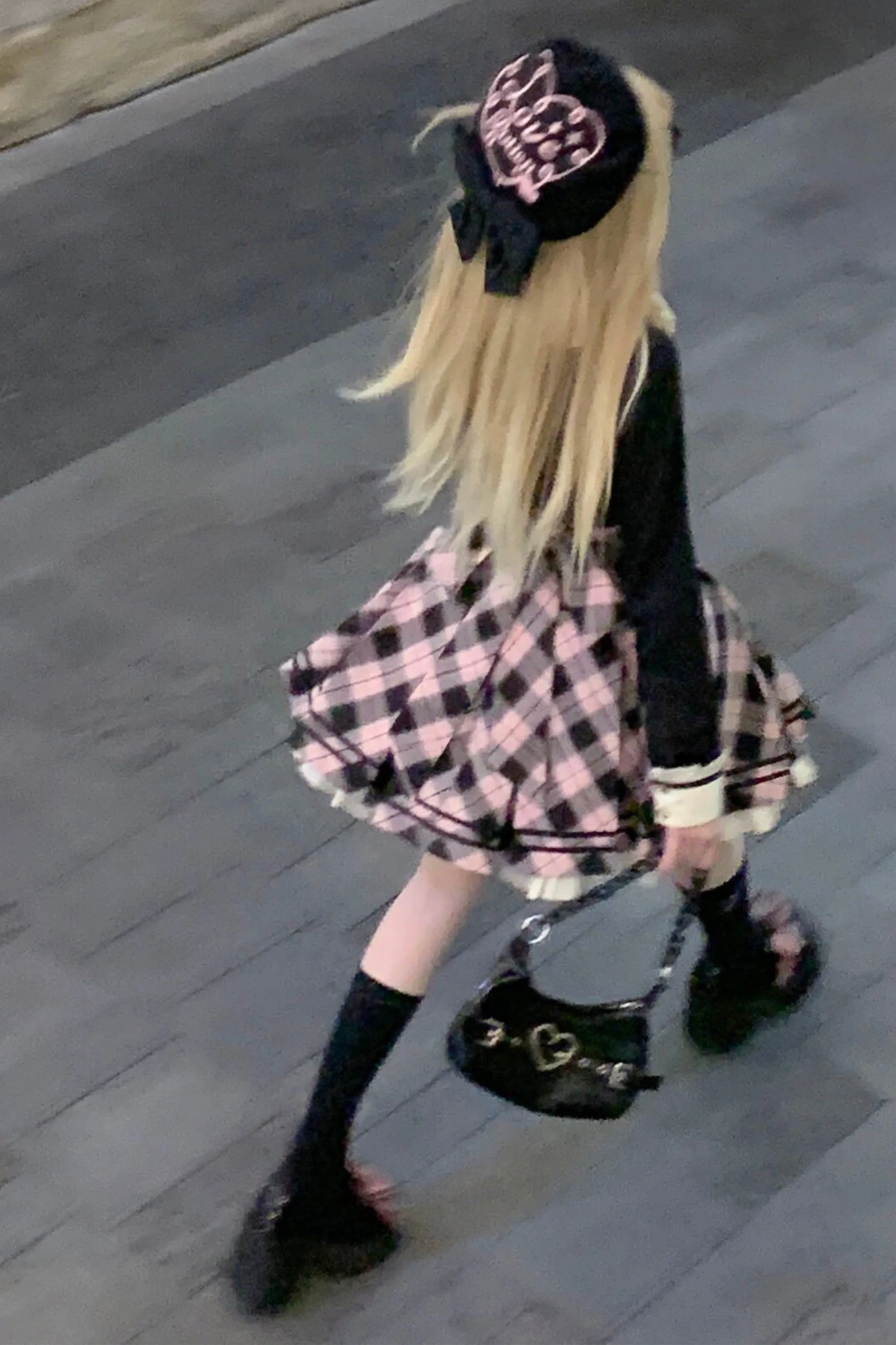 Check Sweet College Faux Two-Piece Dress + Beret - Image 17