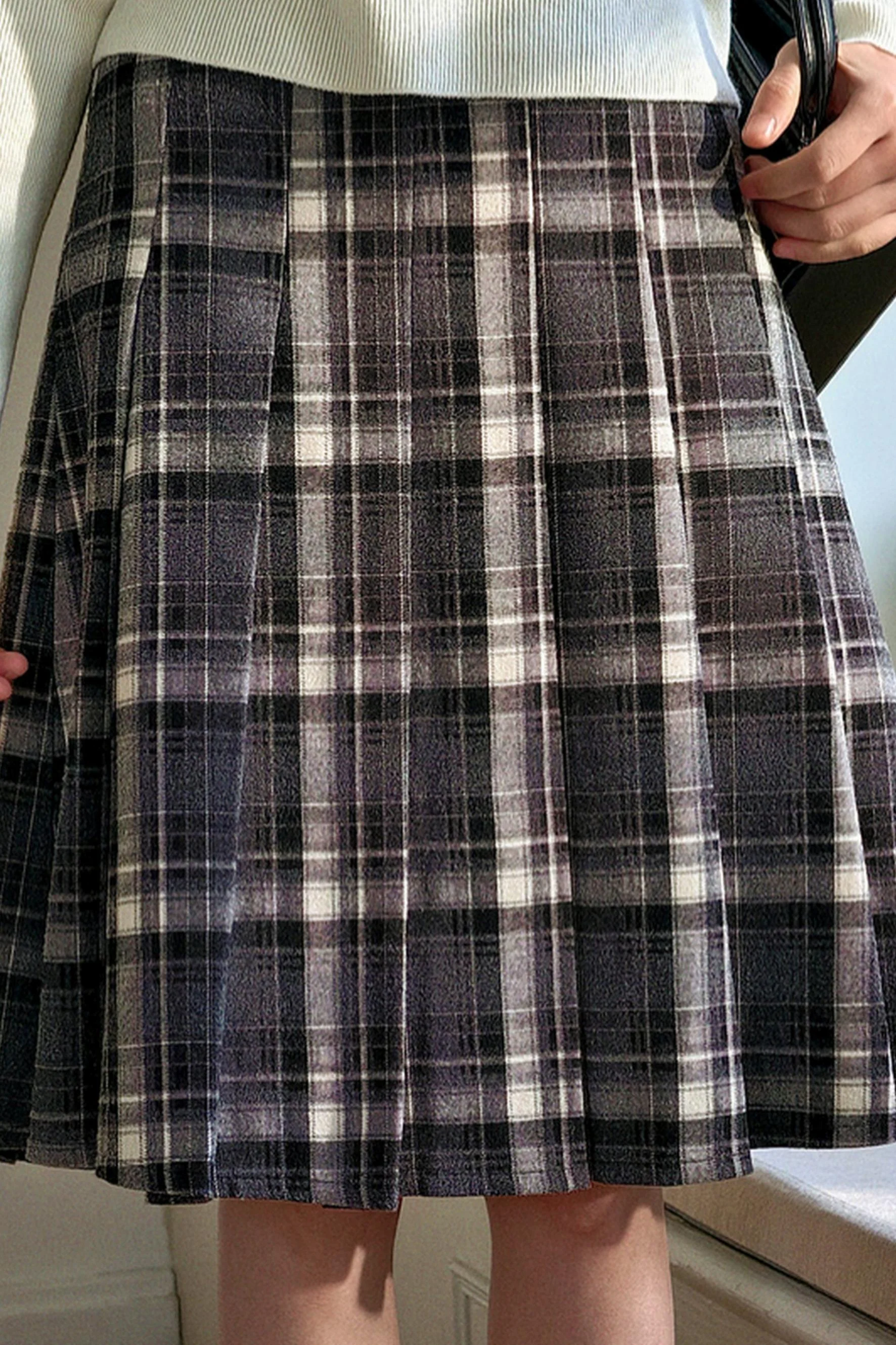 Plaid Pleated Skirt - Image 2