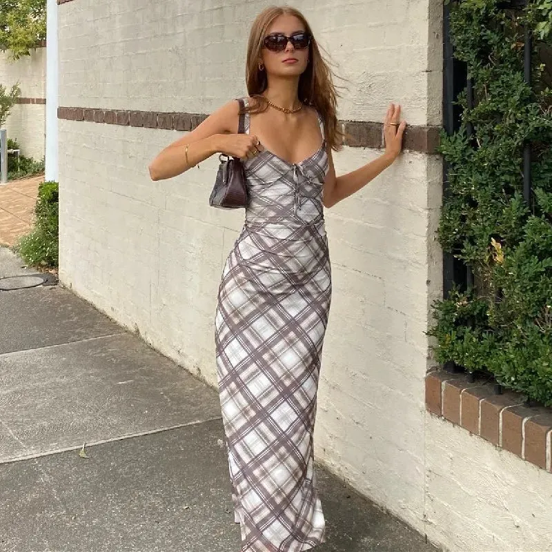 Plaid Slip Midi Dress - Image 3