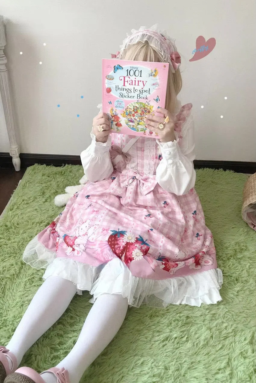 Plaid Strawberry Bunny Princess Dress - Image 6