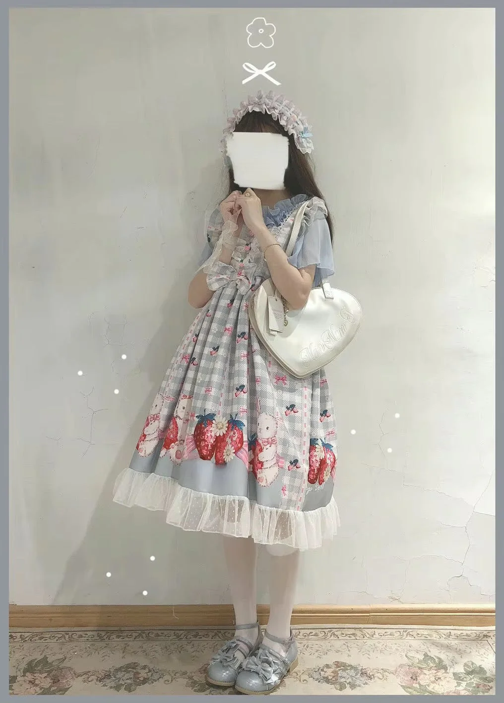 Plaid Strawberry Bunny Princess Dress - Image 8
