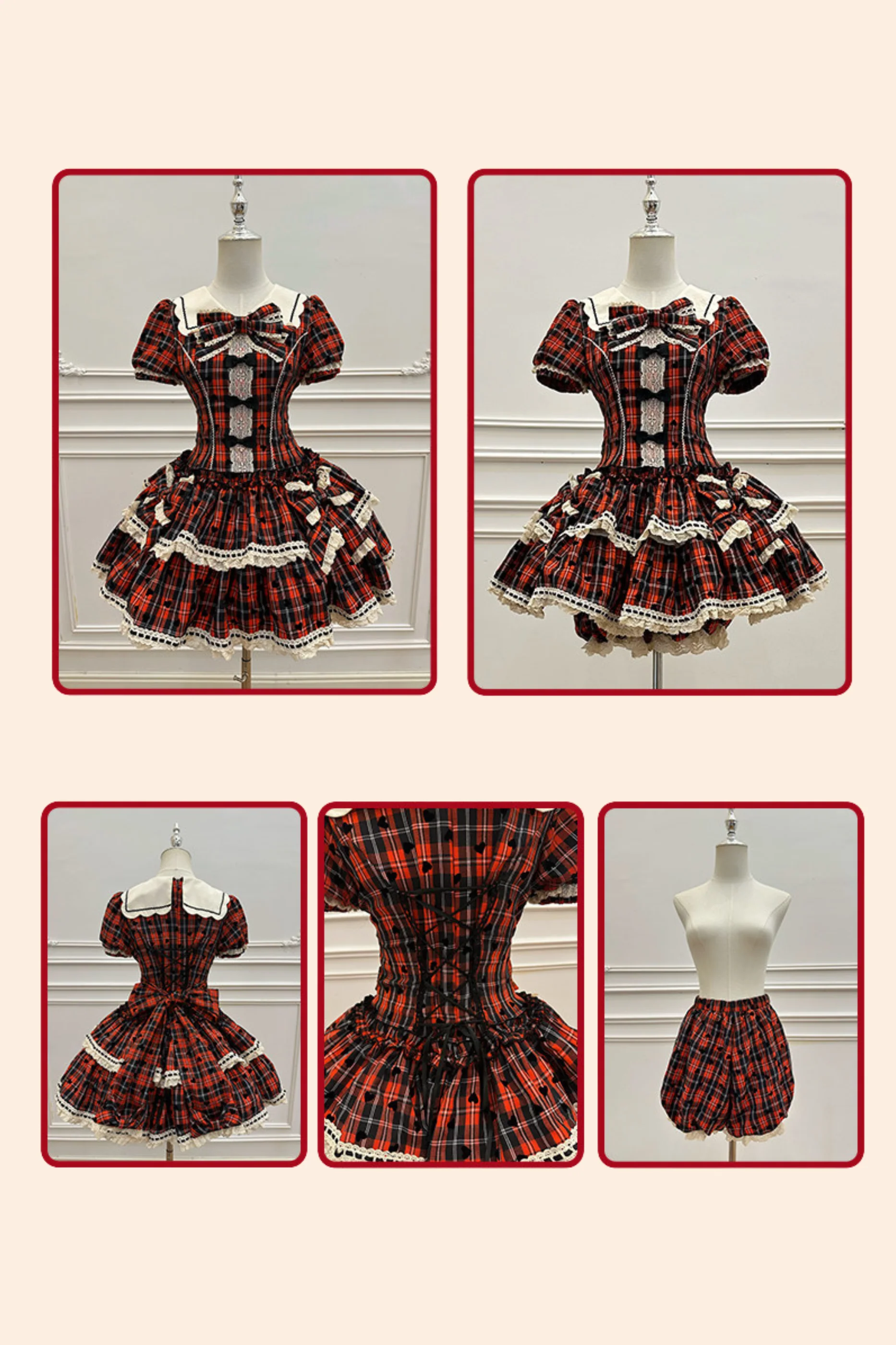 Checkered Sweetheart Lolita Dress - Image 10