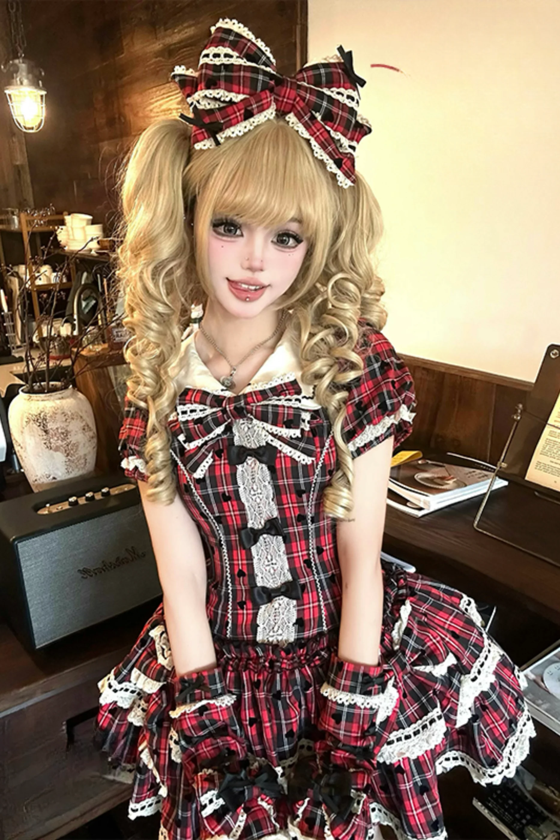 Checkered Sweetheart Lolita Dress - Image 3