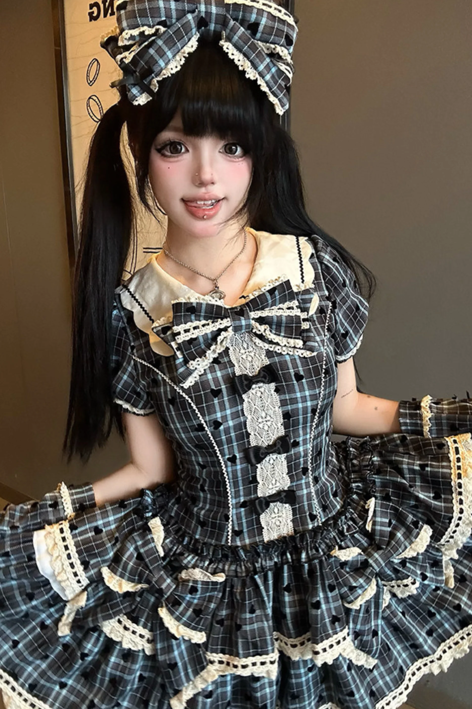 Checkered Sweetheart Lolita Dress - Image 7