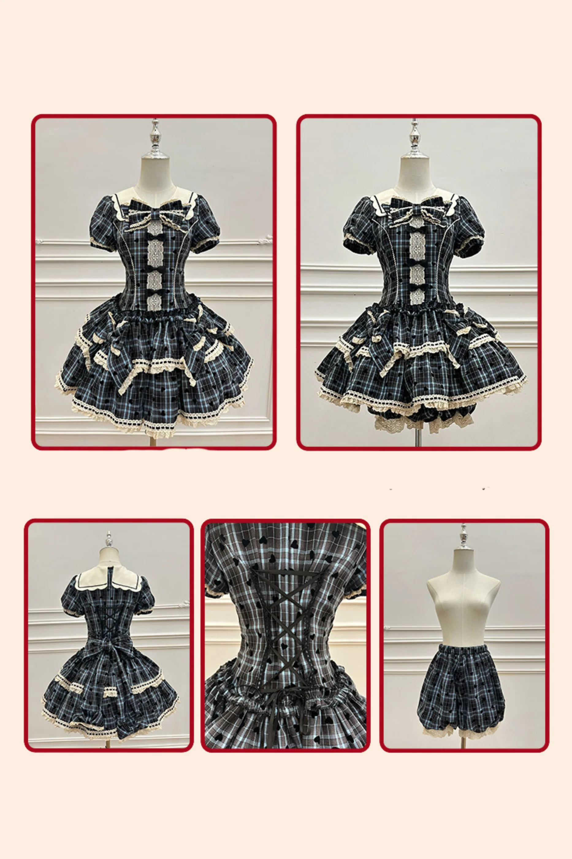 Checkered Sweetheart Lolita Dress - Image 9