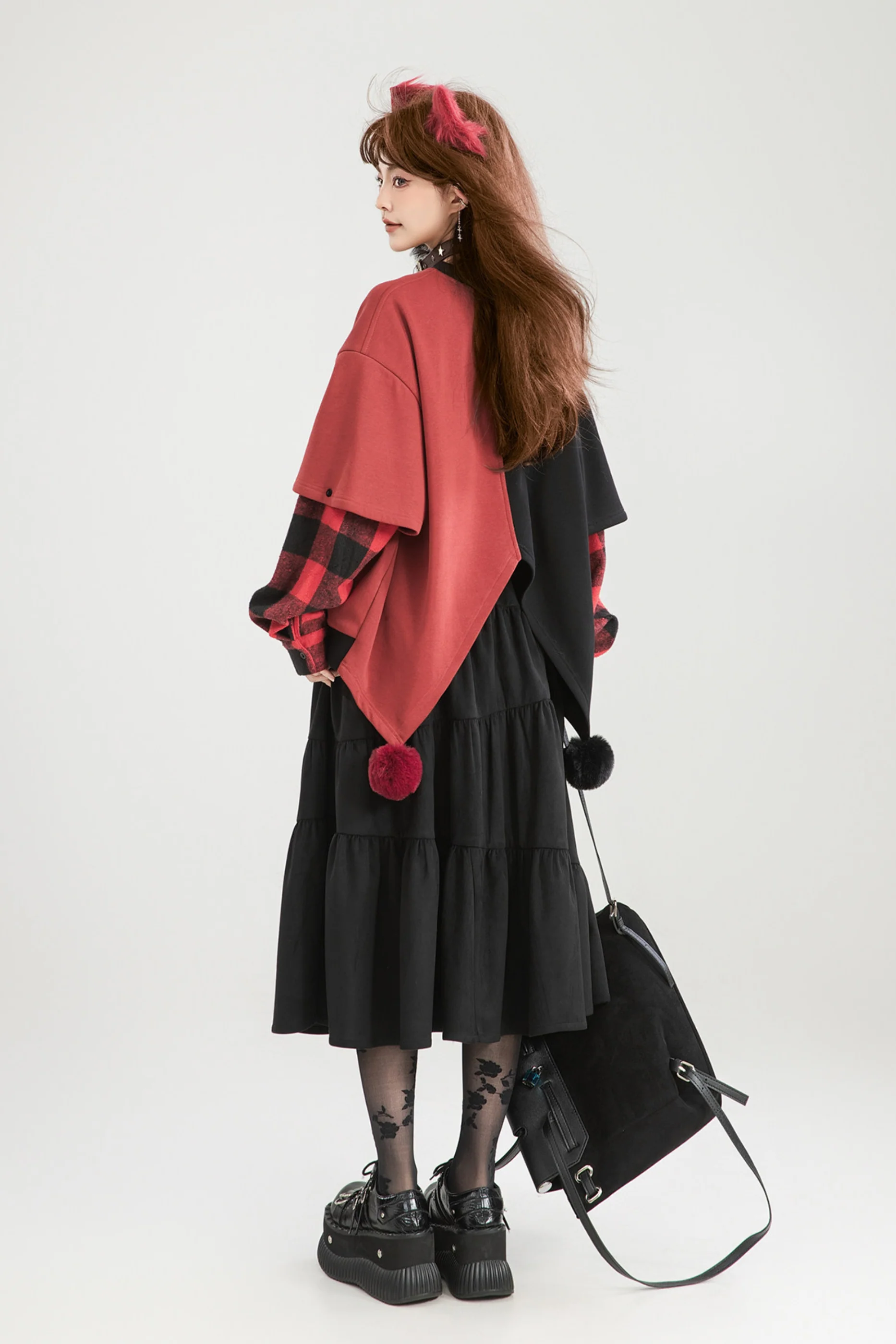 Playful Color Devil Loose Block Top + Checkered Skirt - Image 6