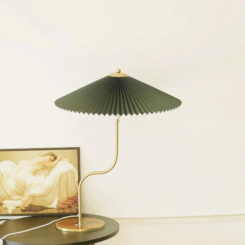 Pleated Brass Table Lamp - Image 14
