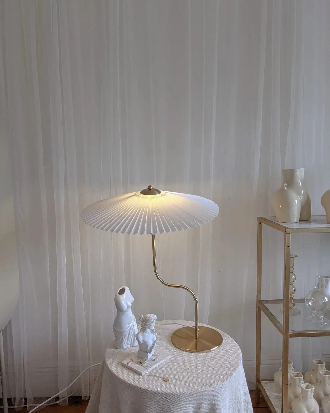 Pleated Brass Table Lamp - Image 5