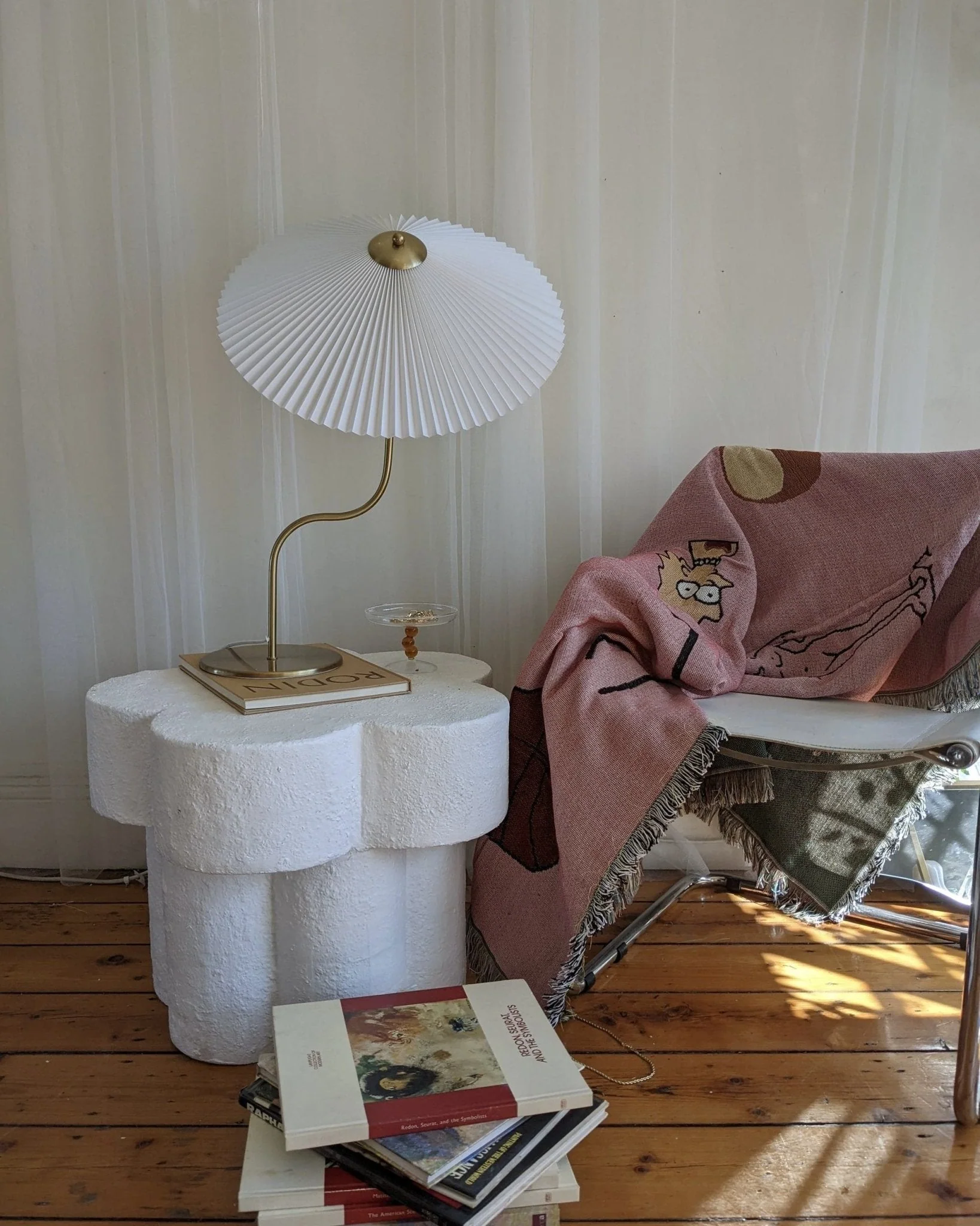 Pleated Brass Table Lamp - Image 7