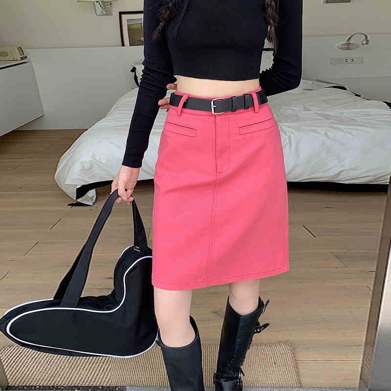 Plus Size Denim Knee-Length Skirt - Image 3
