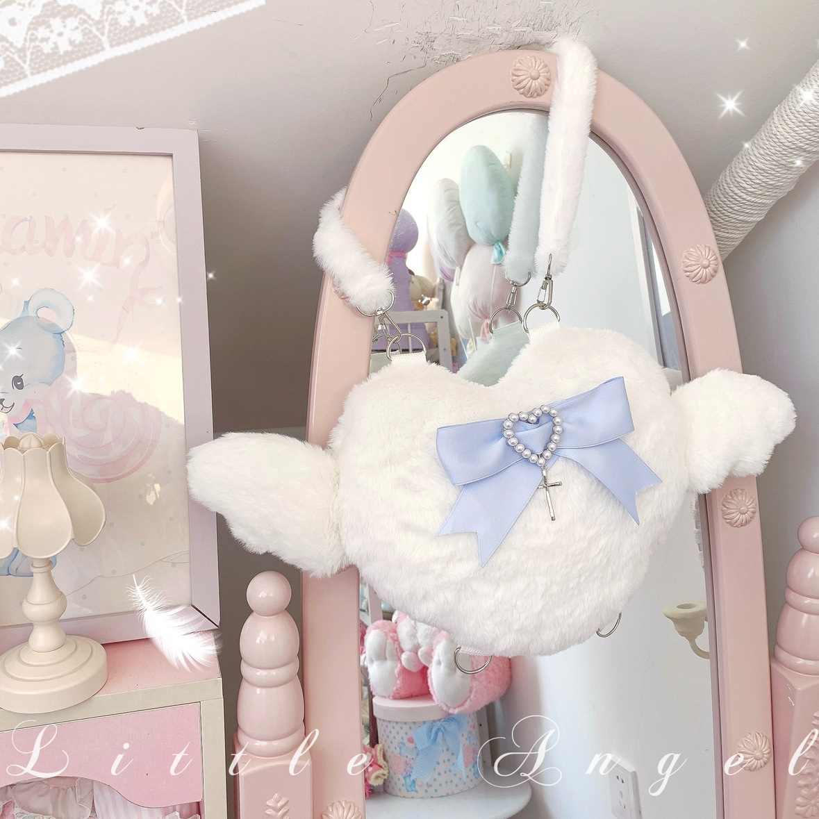 Plush Angel Wings Backpack - Image 3