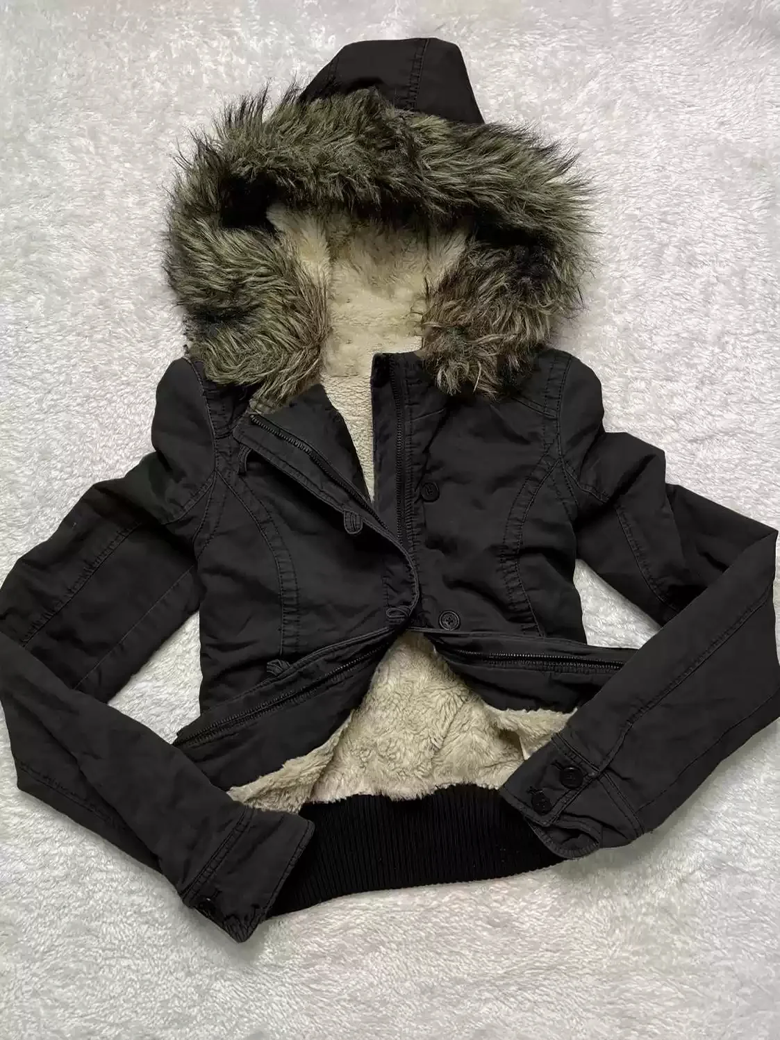 plush hooded jacket - Image 3