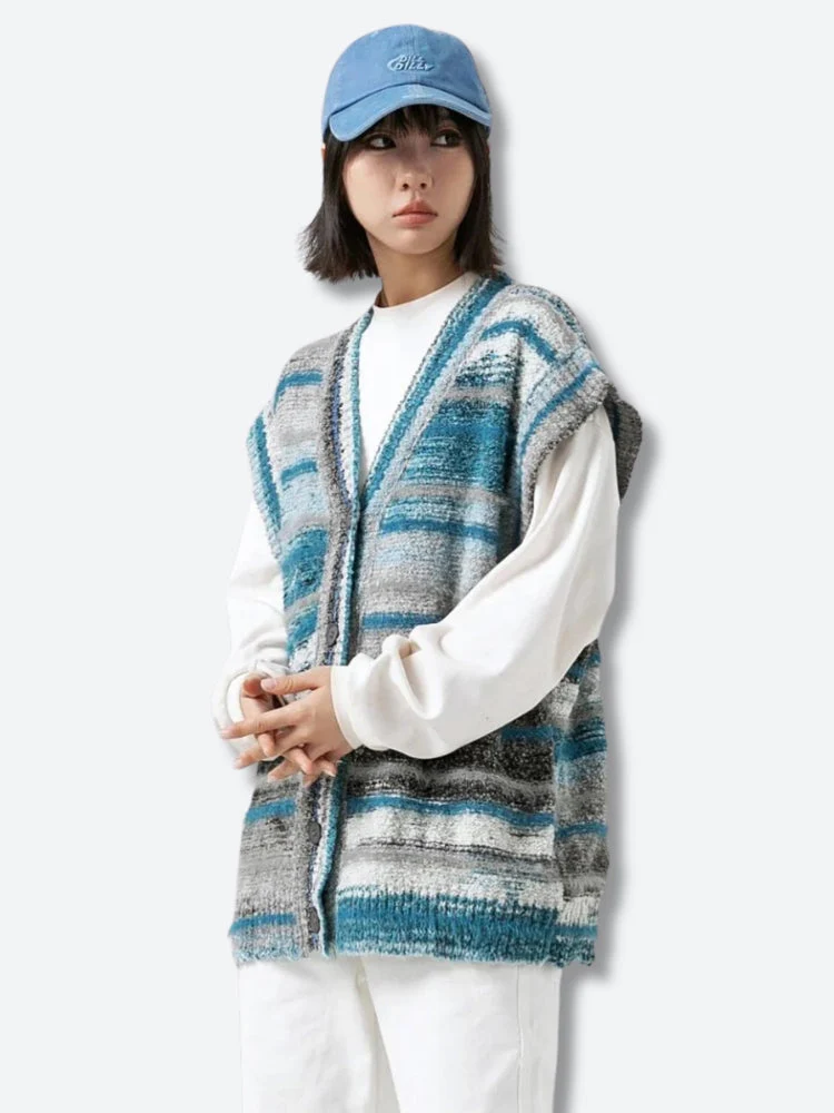 Plush Knitted Cardigan Vest - Image 6