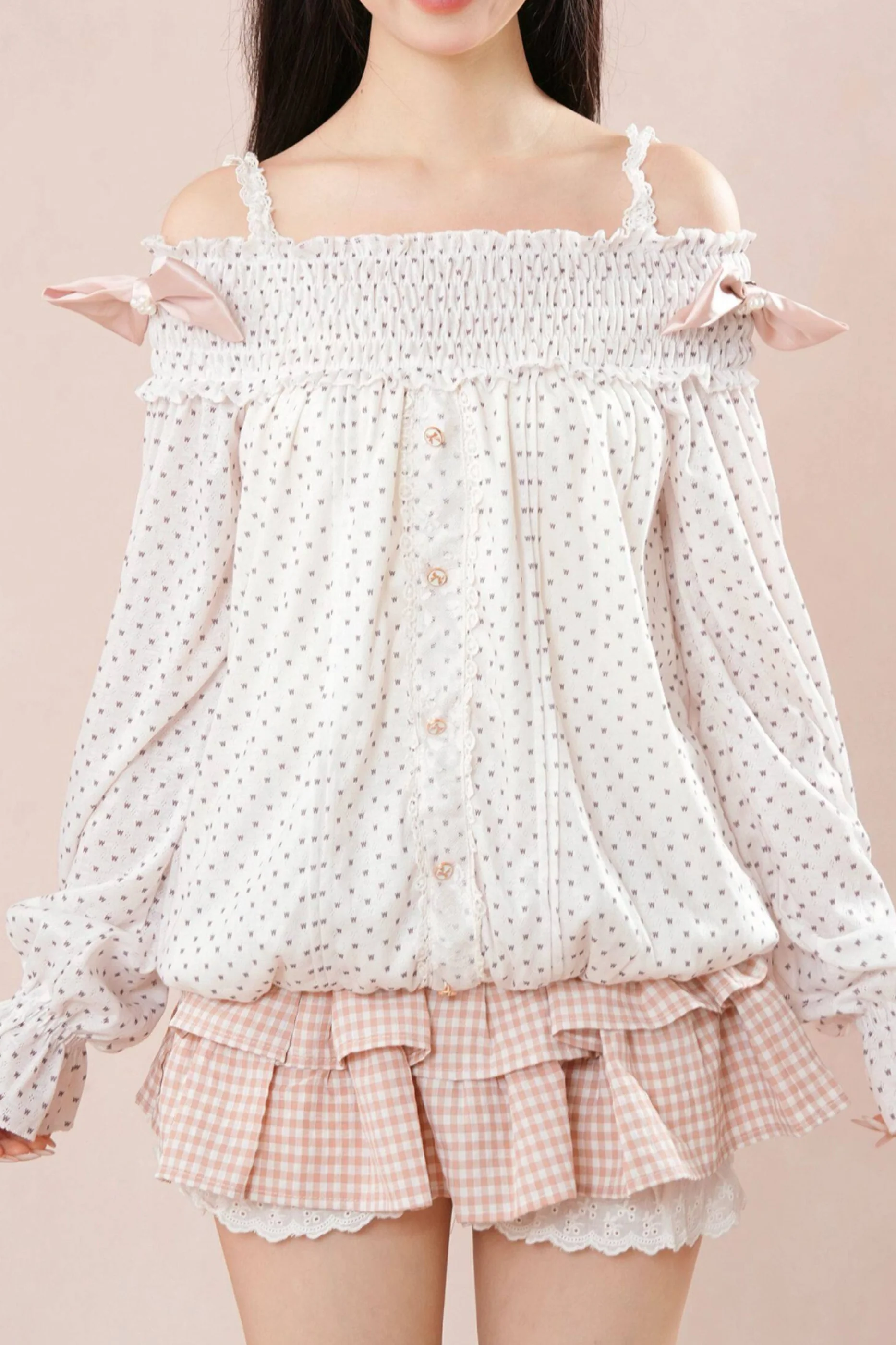 Polka Dot Balloon Sleeve Top + Cake Skirt - Image 12