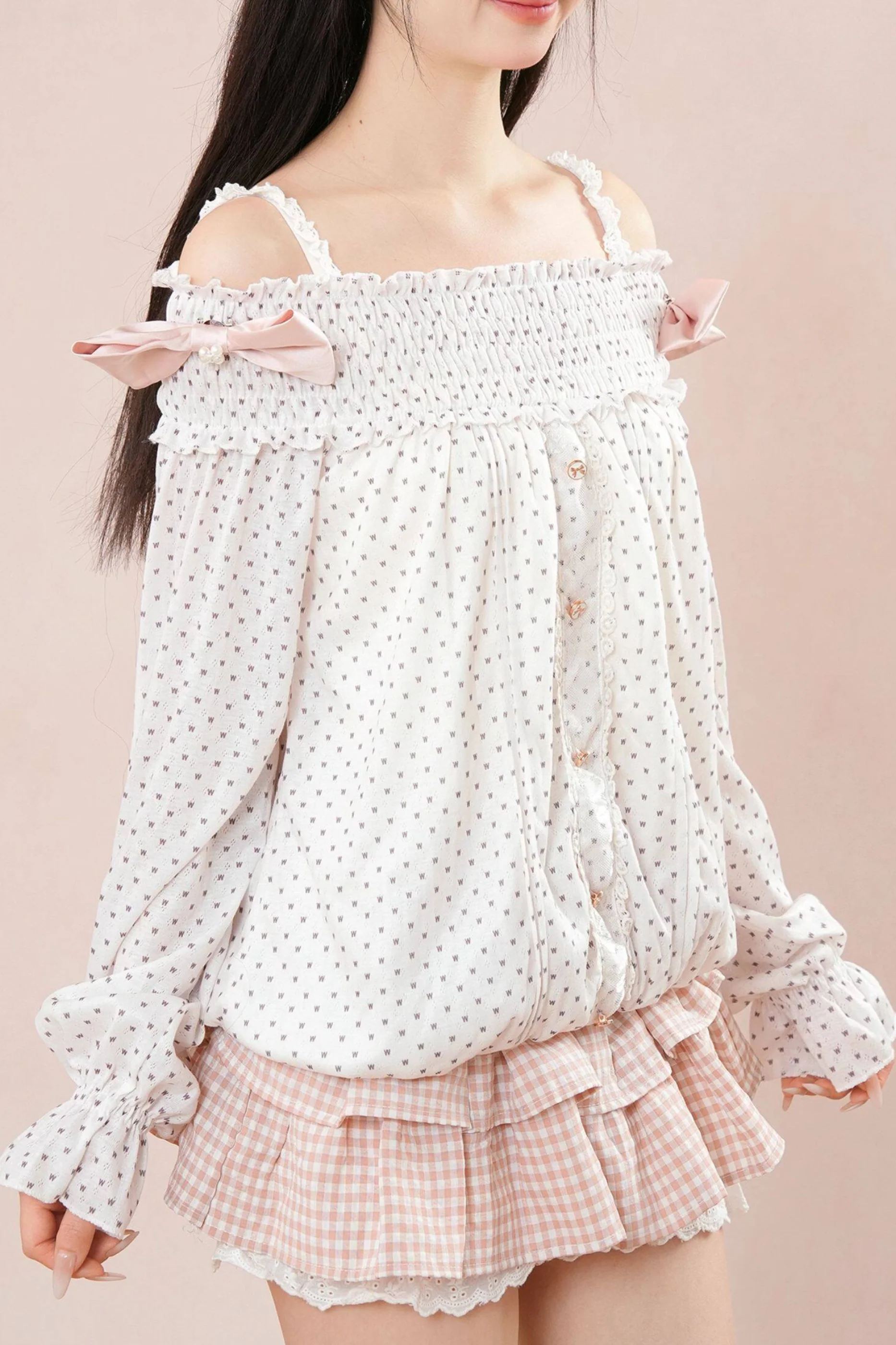 Polka Dot Balloon Sleeve Top + Cake Skirt - Image 13