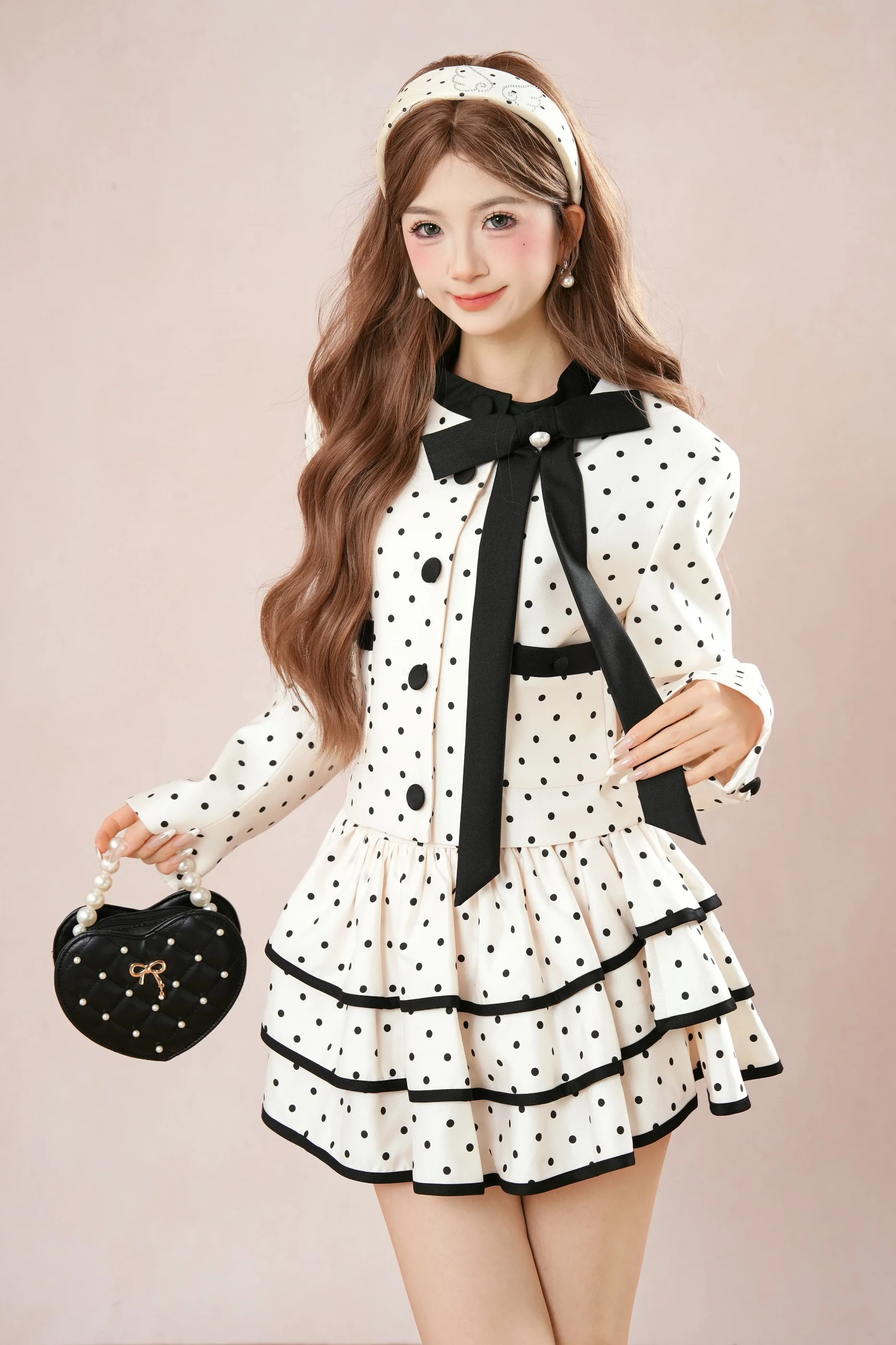 French Dot Jacket + Tiered Skirt - Image 2