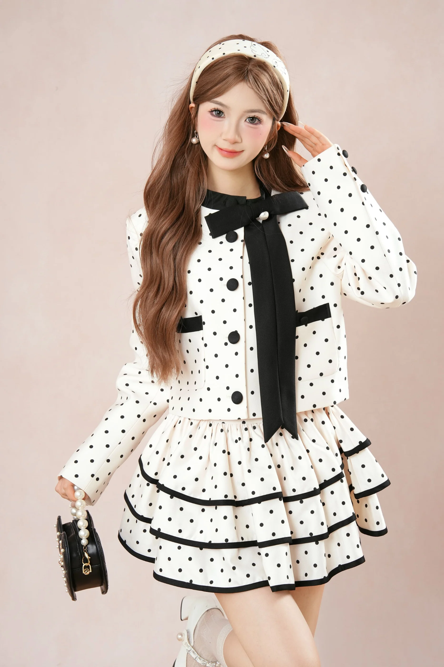 French Dot Jacket + Tiered Skirt - Image 3