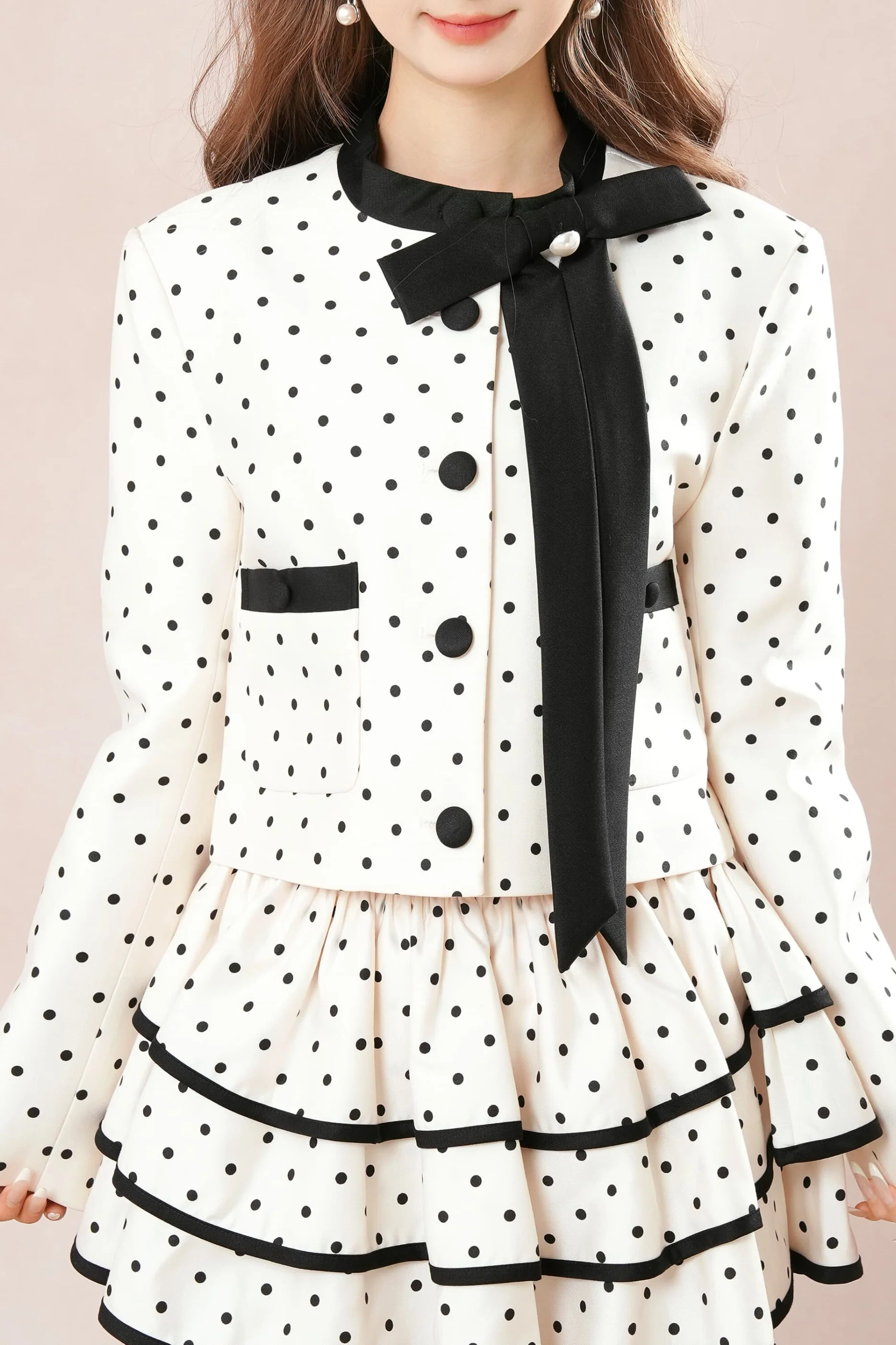 French Dot Jacket + Tiered Skirt - Image 9
