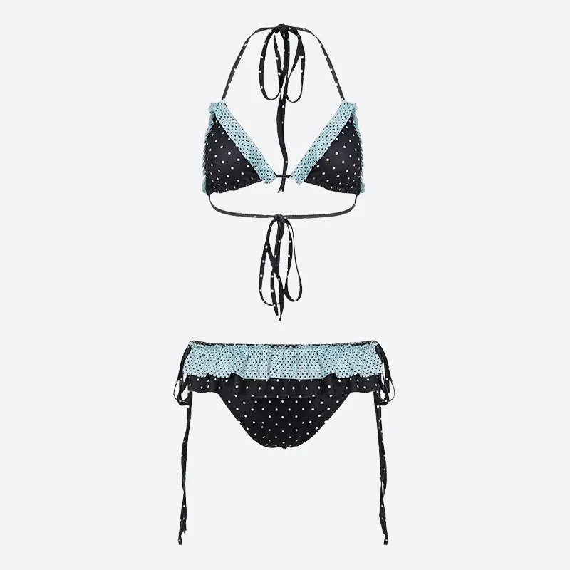 Polka Dot Ruffled Bikini Set - Image 3