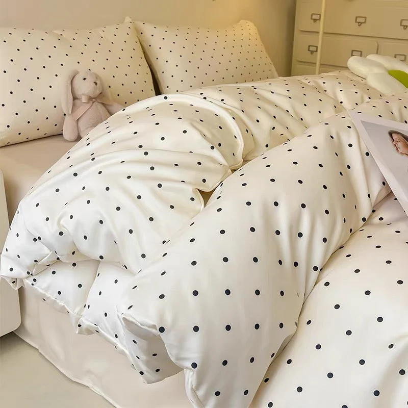 Polka Dot Satin Duvet Cover Set - Image 10