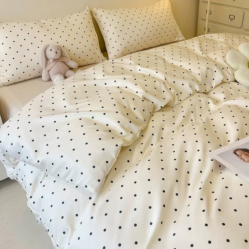 Polka Dot Satin Duvet Cover Set - Image 5