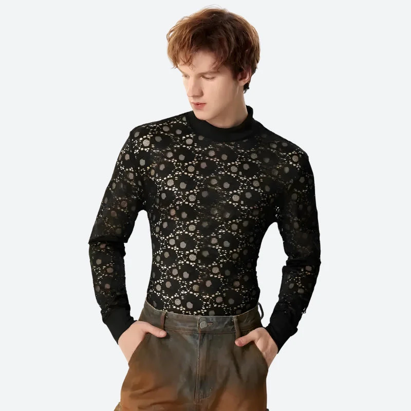 Polka Dots Lace Sheer Top - Image 3