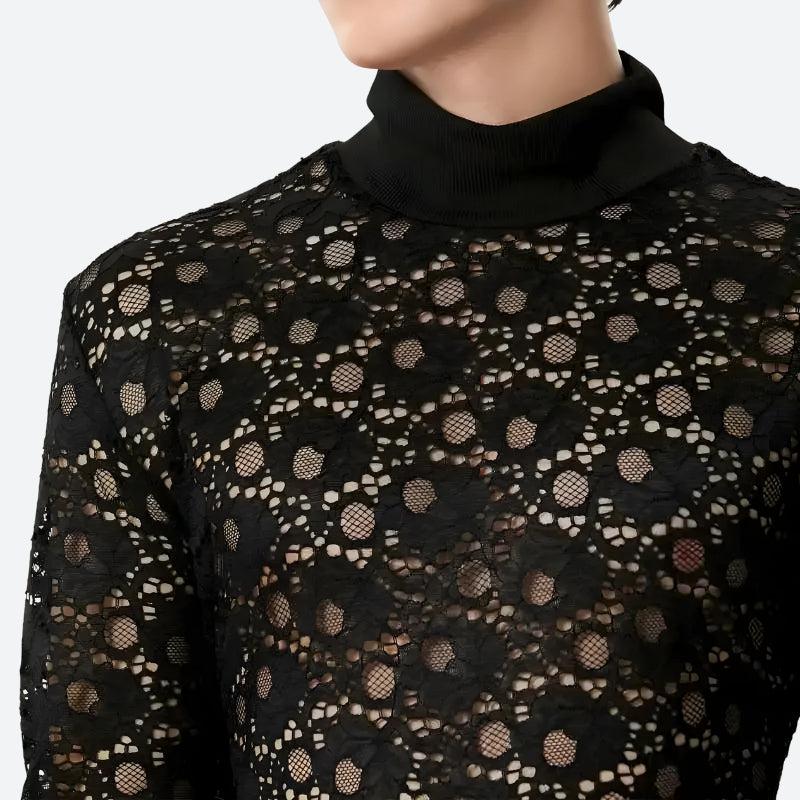Polka Dots Lace Sheer Top - Image 4