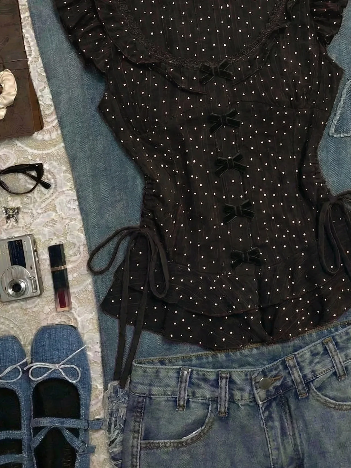 polka dots ruffled shirt - Image 5