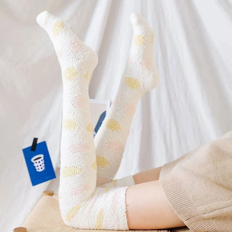 Polkadot Fuzzy Thigh Highs - Image 6