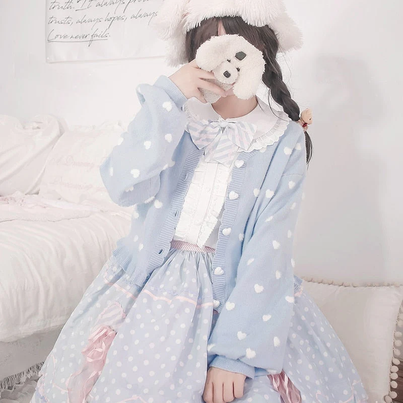 Polkadot Heart Knit Cardigan - Image 2