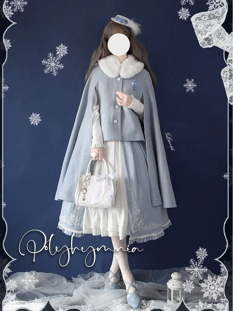 Polyhymnia~Miss Leisha~Classic Lolita Skirt Set Elegant Winter Cape - Image 2