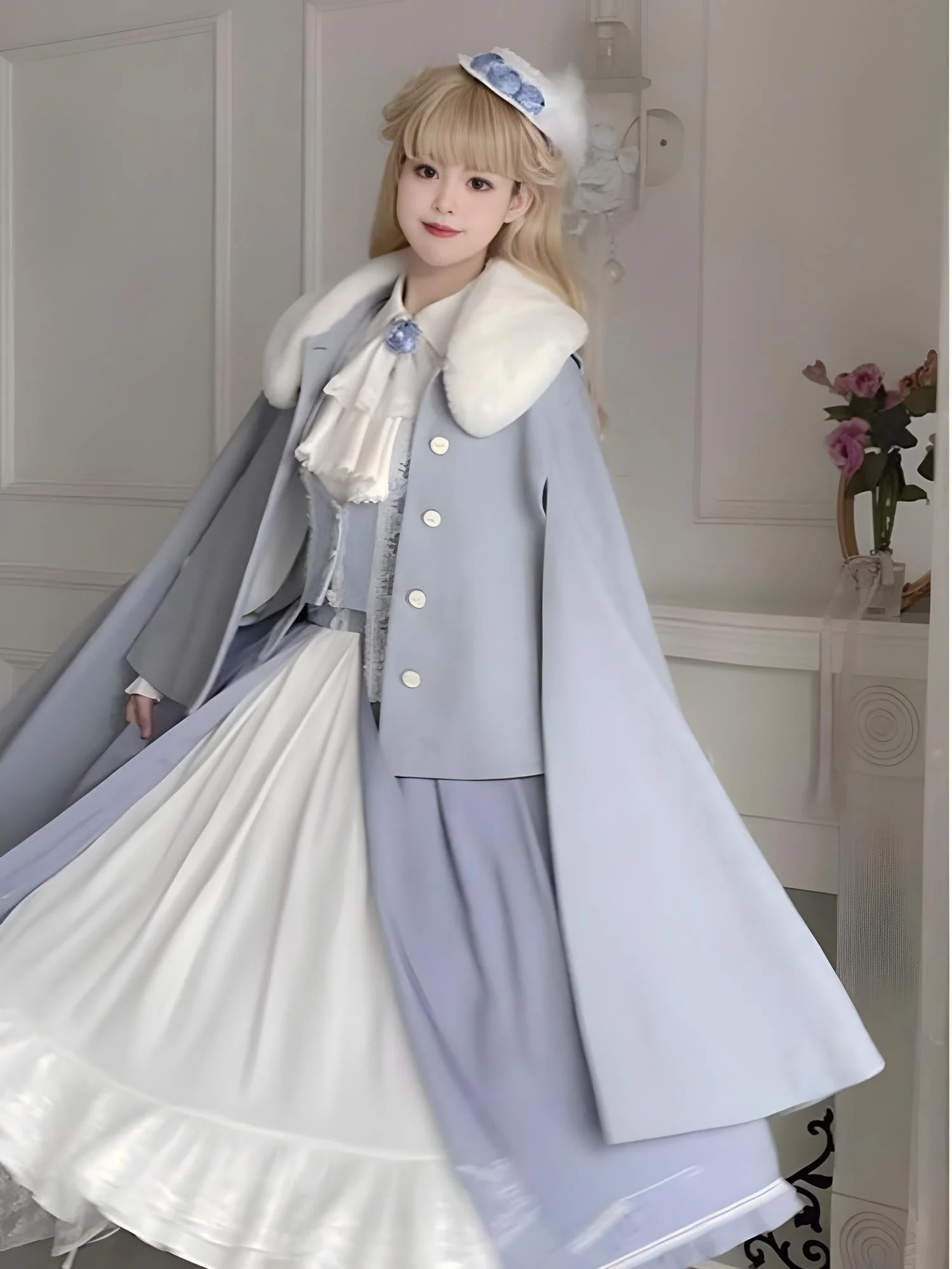 Polyhymnia~Miss Leisha~Classic Lolita Skirt Set Elegant Winter Cape - Image 5