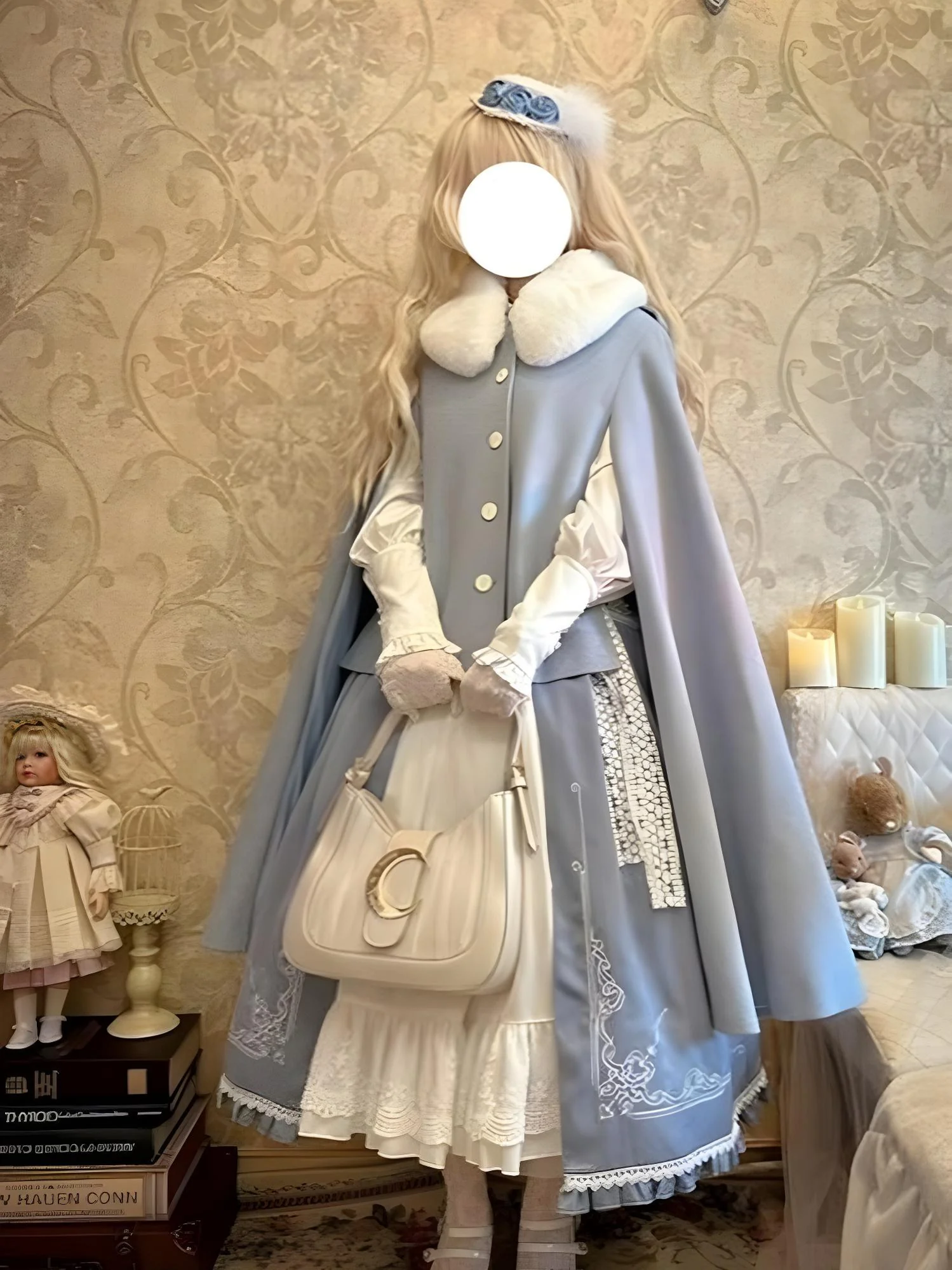 Polyhymnia~Miss Leisha~Classic Lolita Skirt Set Elegant Winter Cape - Image 7