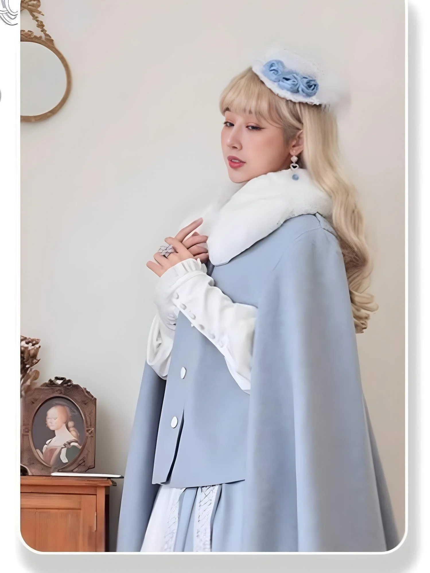 Polyhymnia~Miss Leisha~Classic Lolita Skirt Set Elegant Winter Cape - Image 9