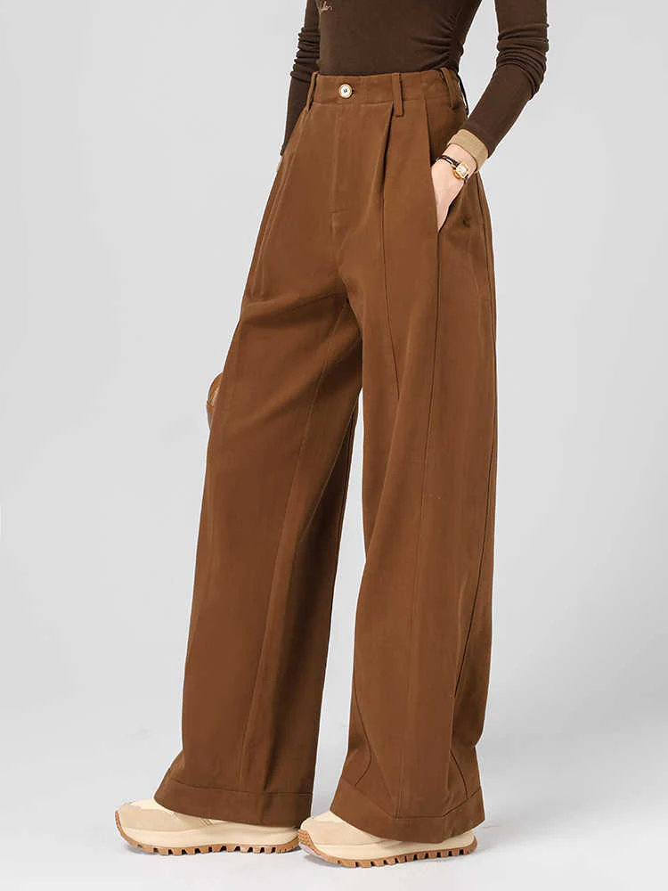 Preppy Aesthetic Cotton Wide-leg Pants - Image 4