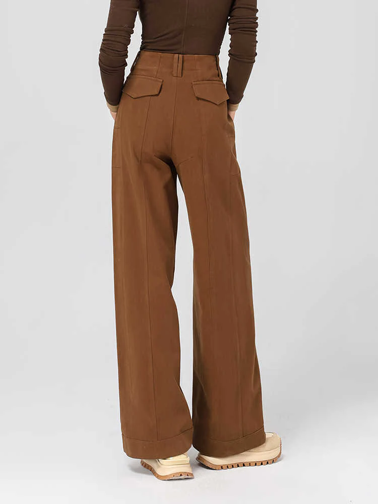 Preppy Aesthetic Cotton Wide-leg Pants - Image 5