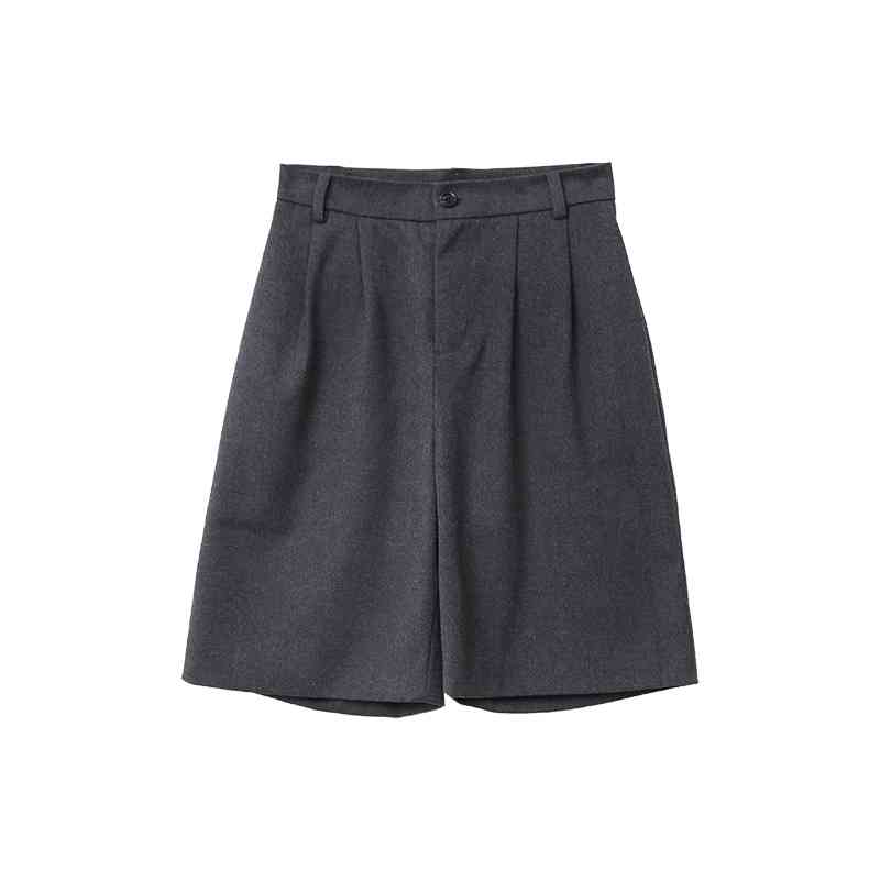 Preppy Aesthetic Woolen Bermuda Shorts - Image 5