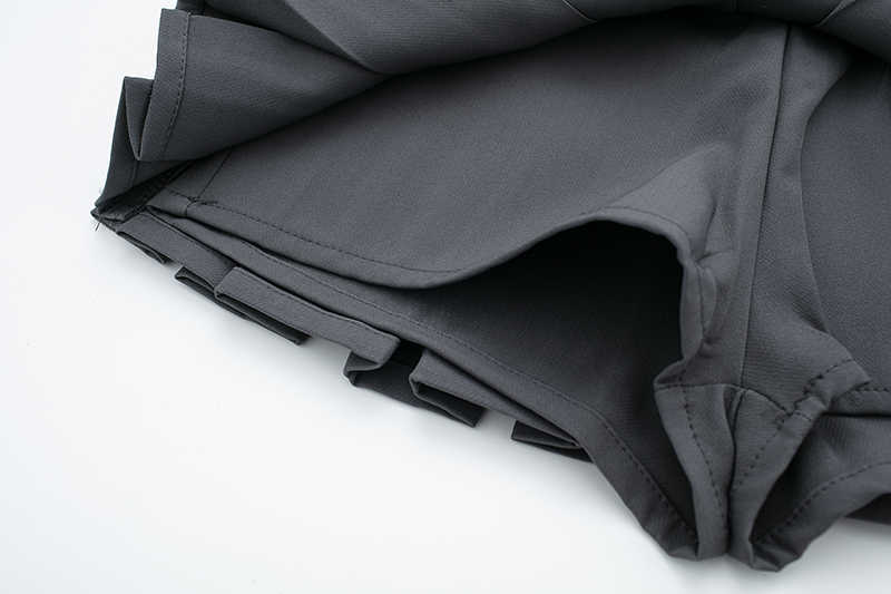 Preppy Belt Pleated Mini Skirt - Image 4