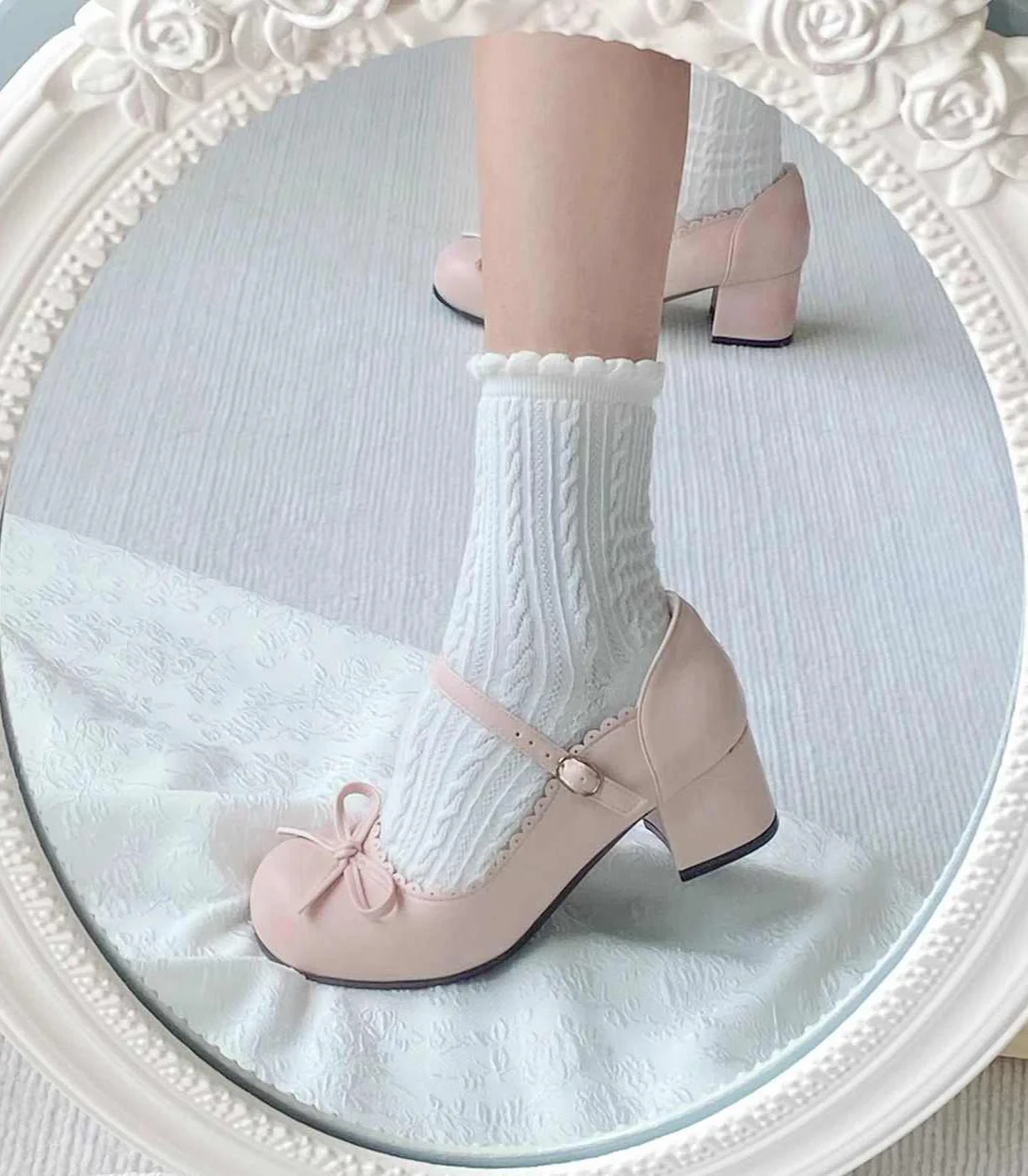 Preppy Bows Cute Leather Shoes - Image 3