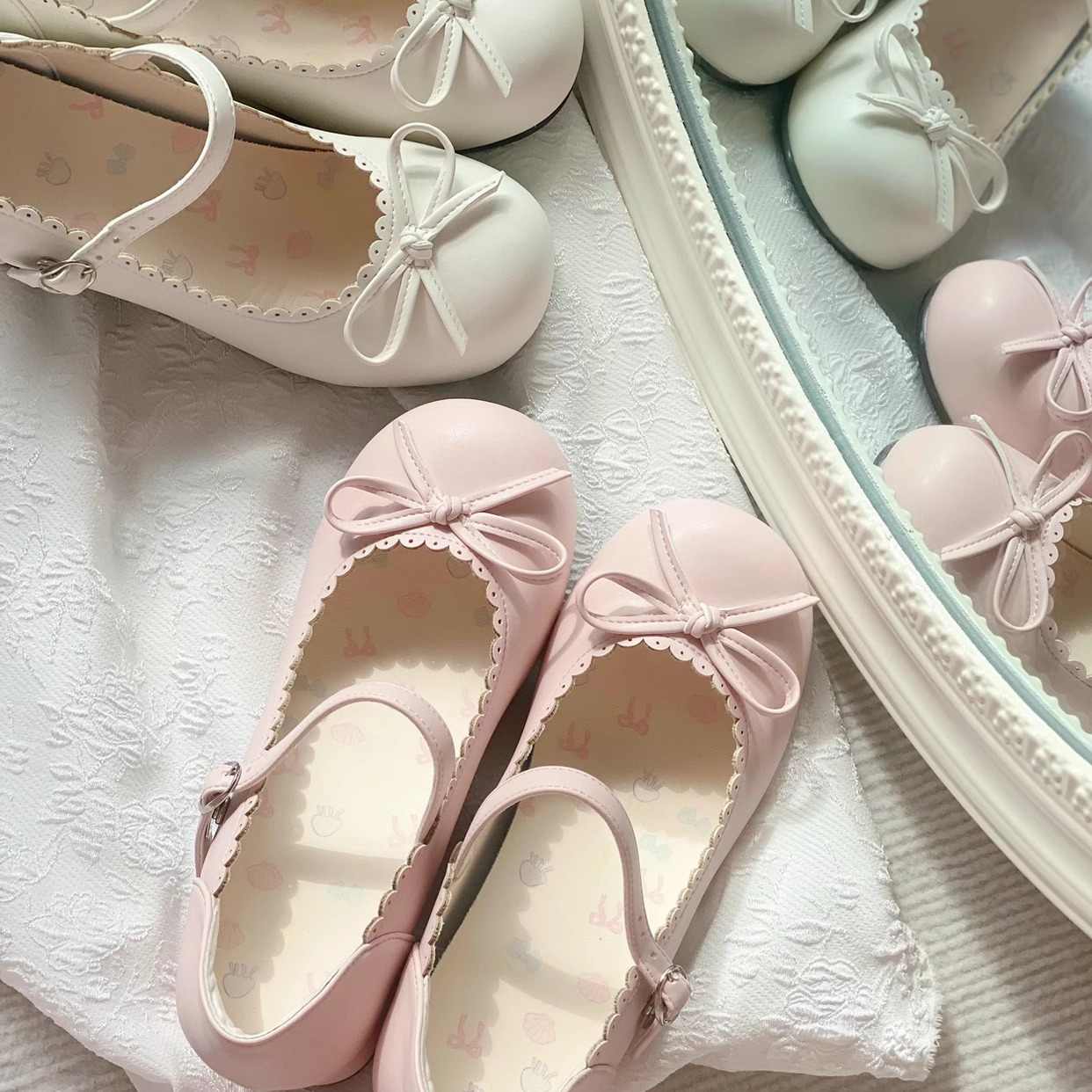 Preppy Bows Cute Leather Shoes - Image 4