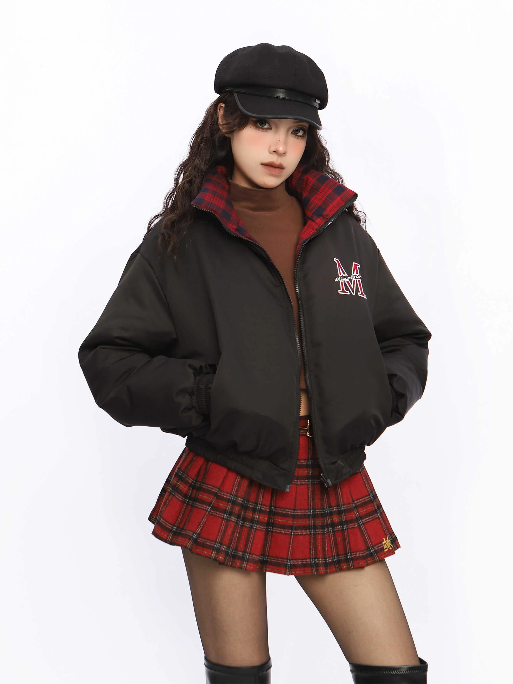 Preppy Classic Plaid A-line Skirt - Image 3