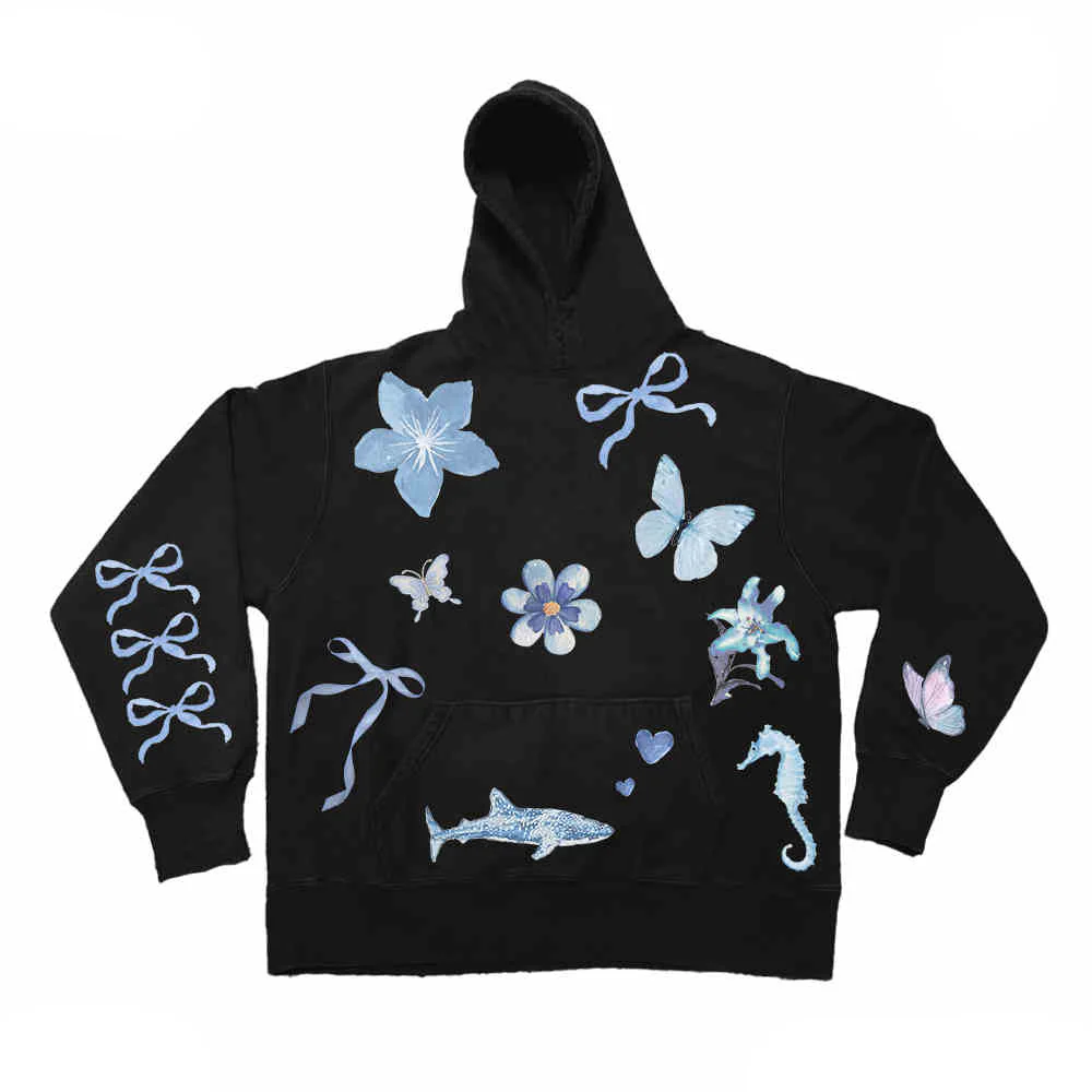 Preppy Coastal Butterfly Hoodie Sweatshirt - Image 2