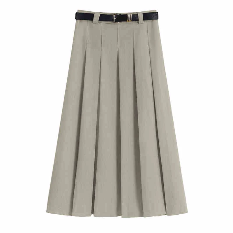 Preppy Mid-length Pleated Skirt - Image 3