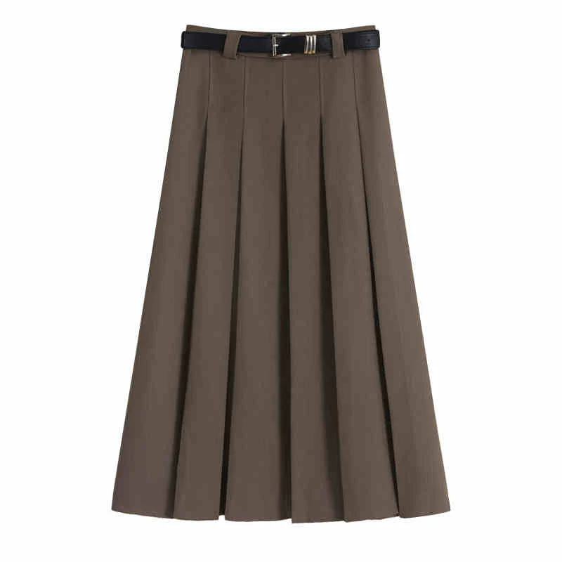 Preppy Mid-length Pleated Skirt - Image 4